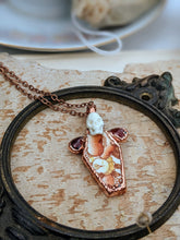 Load image into Gallery viewer, Cottagecore Ceramic Coffin Electroformed Necklace 2