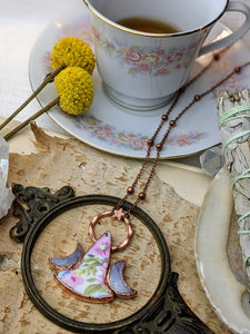 Witches' Tea Party - Cottagecore Ceramic Witch Hat Electroformed Necklace #5