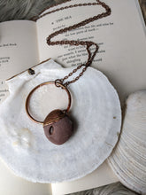 Load image into Gallery viewer, Copper Electroformed Welsh Hagstone Pebble Necklace 1