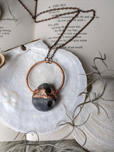 Load image into Gallery viewer, Copper Electroformed Welsh Hagstone Pebble Necklace 2