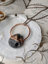 Load image into Gallery viewer, Copper Electroformed Welsh Hagstone Pebble Necklace 2