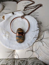Load image into Gallery viewer, Copper Electroformed Welsh Beach Pebble Worry Stone Necklace 1