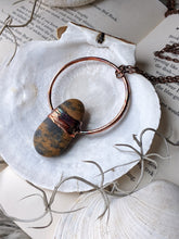 Load image into Gallery viewer, Copper Electroformed Welsh Beach Pebble Worry Stone Necklace 1