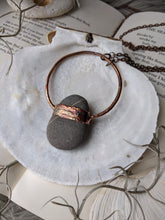 Load image into Gallery viewer, Copper Electroformed Welsh Beach Pebble Worry Stone Necklace 3