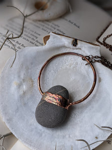 Copper Electroformed Welsh Beach Pebble Worry Stone Necklace 3