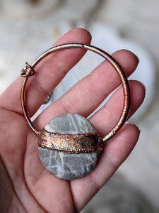 Copper Electroformed Welsh Beach Pebble Worry Stone Necklace 4
