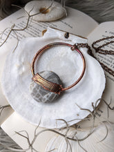 Load image into Gallery viewer, Copper Electroformed Welsh Beach Pebble Worry Stone Necklace 4