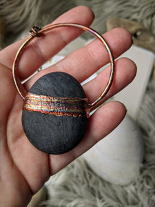 Copper Electroformed Welsh Beach Pebble Worry Stone Necklace 5