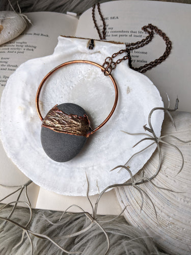 Copper Electroformed Welsh Beach Pebble Worry Stone Necklace 7
