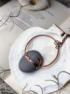 Copper Electroformed Welsh Beach Pebble Worry Stone Necklace 7