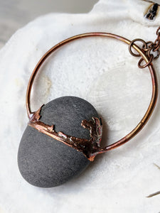 Copper Electroformed Welsh Beach Pebble Worry Stone Necklace 7