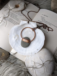 Copper Electroformed Welsh Beach Pebble Worry Stone Necklace 8