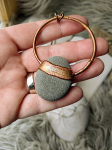 Copper Electroformed Welsh Beach Pebble Worry Stone Necklace 8