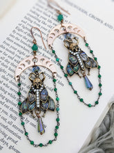 Load image into Gallery viewer, Celestial Death Head Moth Vintage Style Earrings 2