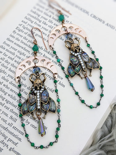 Celestial Death Head Moth Vintage Style Earrings 2