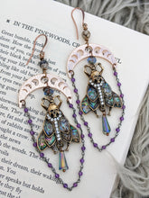 Load image into Gallery viewer, Celestial Death Head Moth Vintage Style Earrings 3