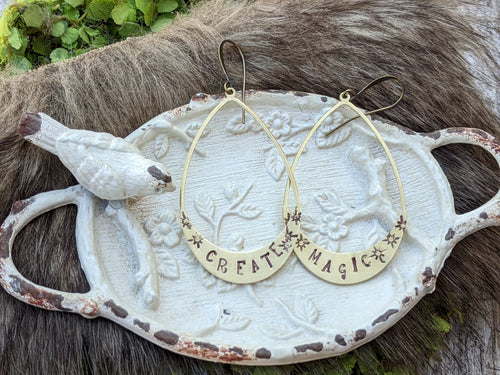 Create Magic - Stamped Brass Earrings
