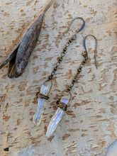 Load image into Gallery viewer, Quartz Point Ball Chain Earrings
