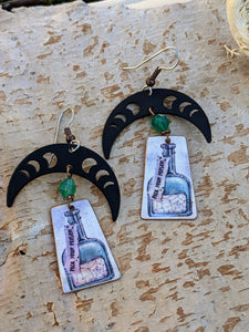 Black Moon Phase Moon Pick Your Poison Earrings