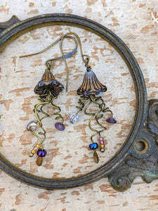 Jellyfish Earrings - Midnight Grey-Blue