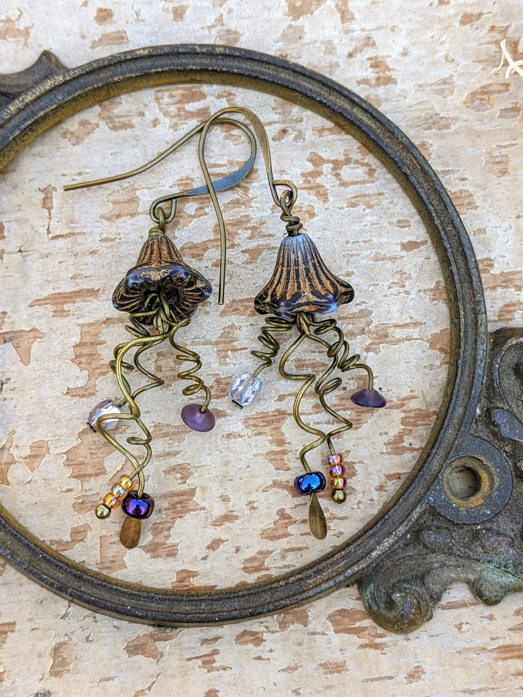Jellyfish Earrings - Midnight Grey-Blue