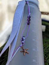 Load image into Gallery viewer, Water Bottle Abacus - Purple with Silver Starfish
