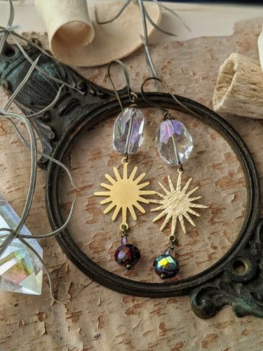 Aura Quartz Sun Earrings