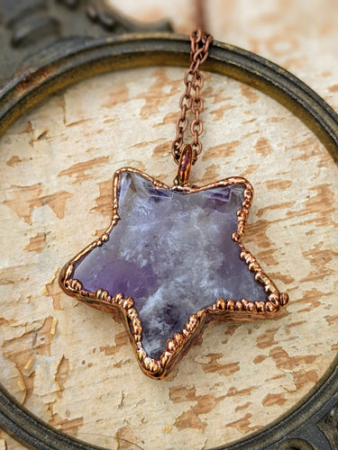 Electroformed Amethyst Star Necklace 2