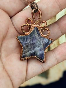 Electroformed Amethyst Star Necklace 3