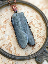 Load image into Gallery viewer, Electroformed Carved Labradorite Cicada Necklace