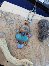 Load image into Gallery viewer, Ammonite Mermaid Amulet with Amazonite and Moonstone