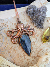 Load image into Gallery viewer, Copper Electroformed Octopus and Labradorite