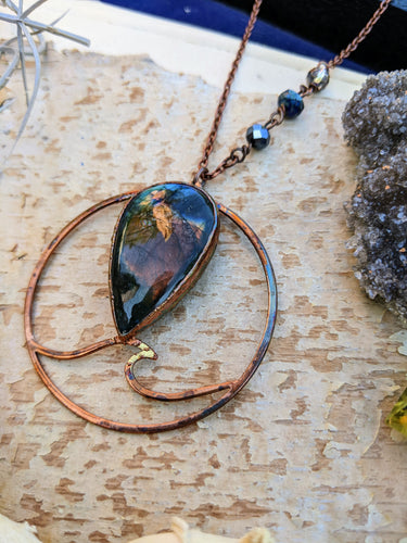 Electroformed Labradorite Wave Necklace 1
