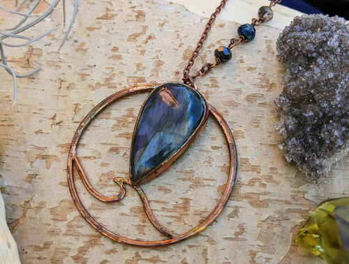 Electroformed Labradorite Wave Necklace 2