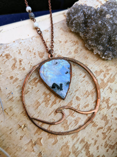 Electroformed Moonstone Wave Necklace 1