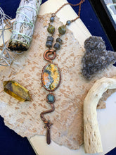 Load image into Gallery viewer, Electroformed Bumblebee Jasper Long Necklace