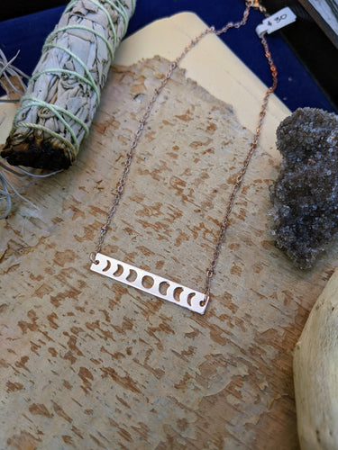 Rose Gold Moon Phase Choker Necklace