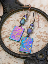 Load image into Gallery viewer, Iridescent Rainbow Metal Tarot Card Earrings