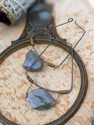 Geometric Labradorite Earrings