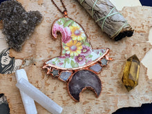 Load image into Gallery viewer, Witches&#39; Tea Party - Cottagecore Ceramic Witch Hat Electroformed Necklace #2