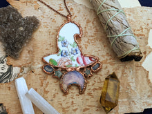 Load image into Gallery viewer, Witches&#39; Tea Party - Cottagecore Ceramic Witch Hat Electroformed Necklace #7