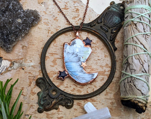 Cottagecore Ceramic Ghost Electroformed Necklace #1