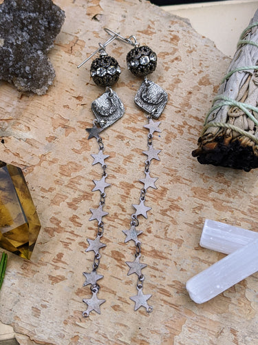 Moon and Stars Shoulder Duster Earrings