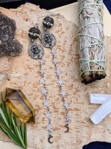 Skulls and Stars Shoulder Duster Earrings