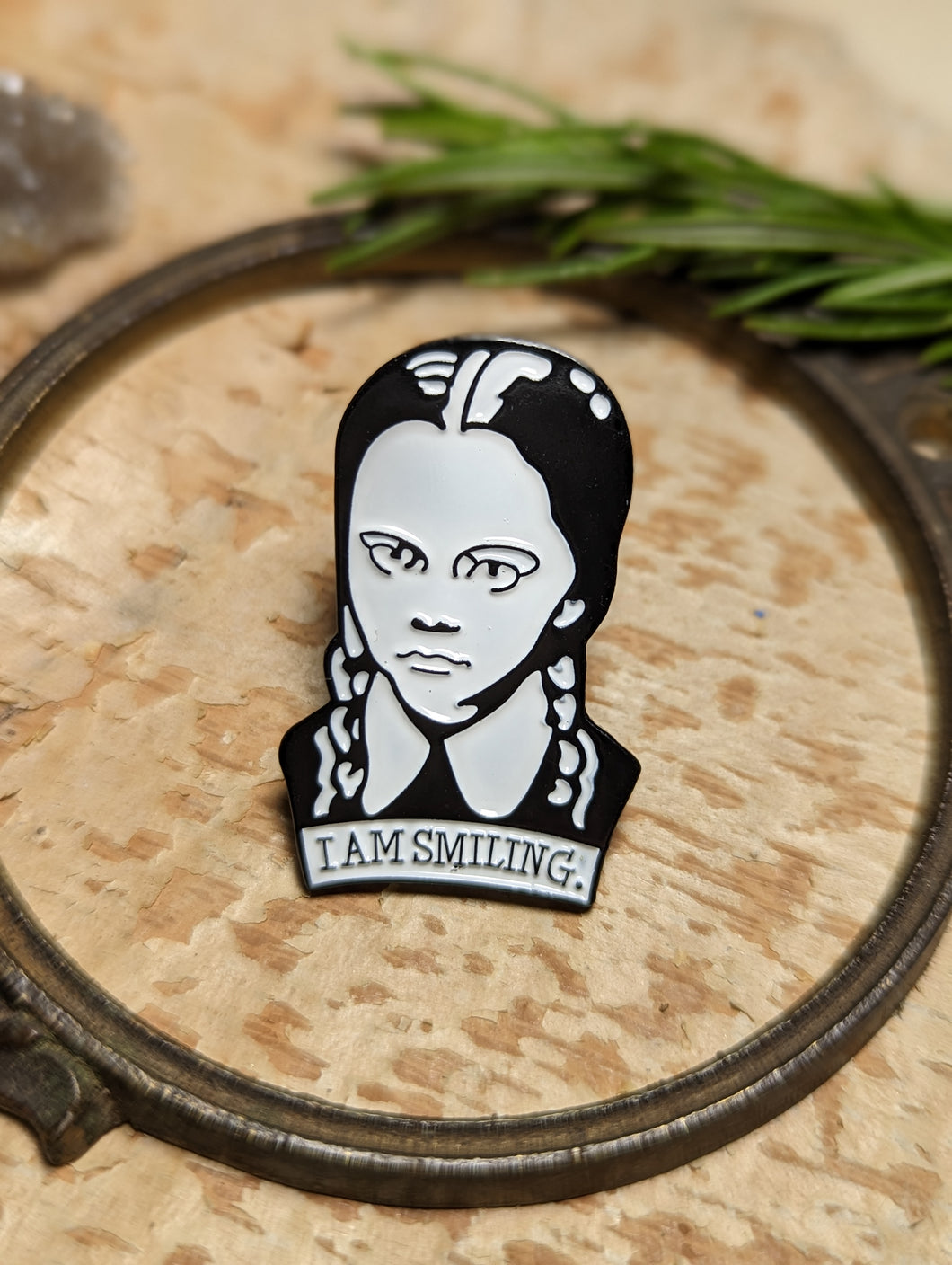 Addams Family Wednesday Pin - I Am Smiling