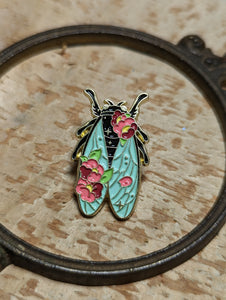 Floral Cicada Pin
