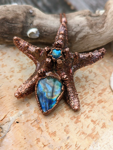 Electroformed Starfish Necklace with Labradorite
