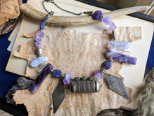 Load image into Gallery viewer, Prayer Box Necklace Set with Amethyst and Lace Agate