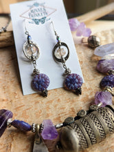 Load image into Gallery viewer, Prayer Box Necklace Set with Amethyst and Lace Agate