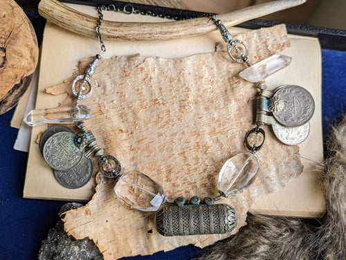Prayer Box Necklace with Clear Quartz 1